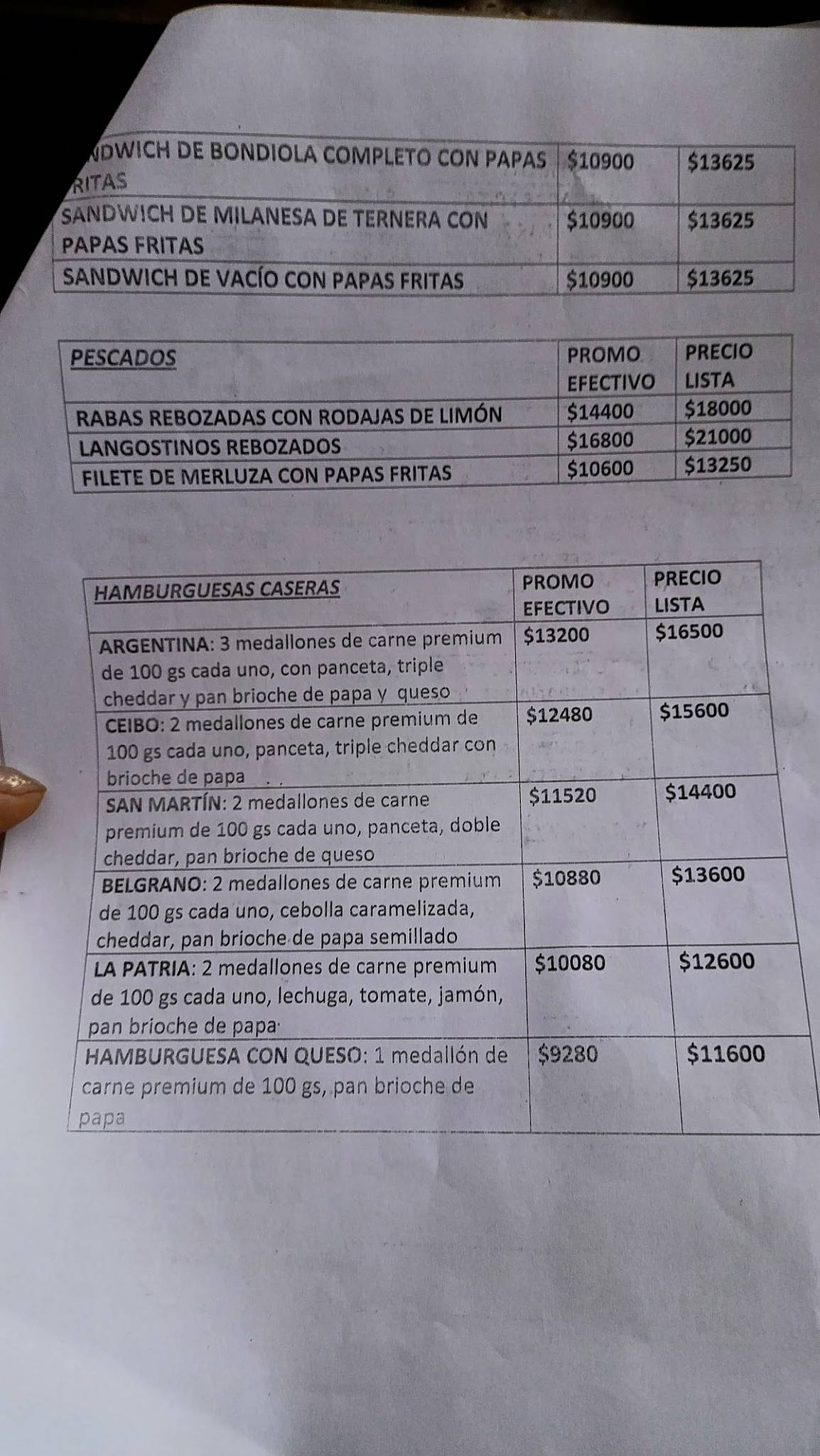 Cerveceria El Federal меню