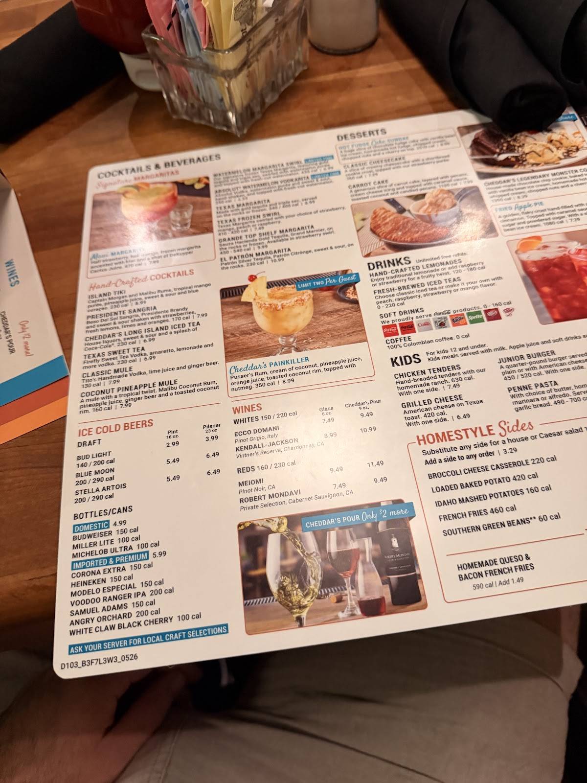 Cheddar's Scratch Kitchen меню