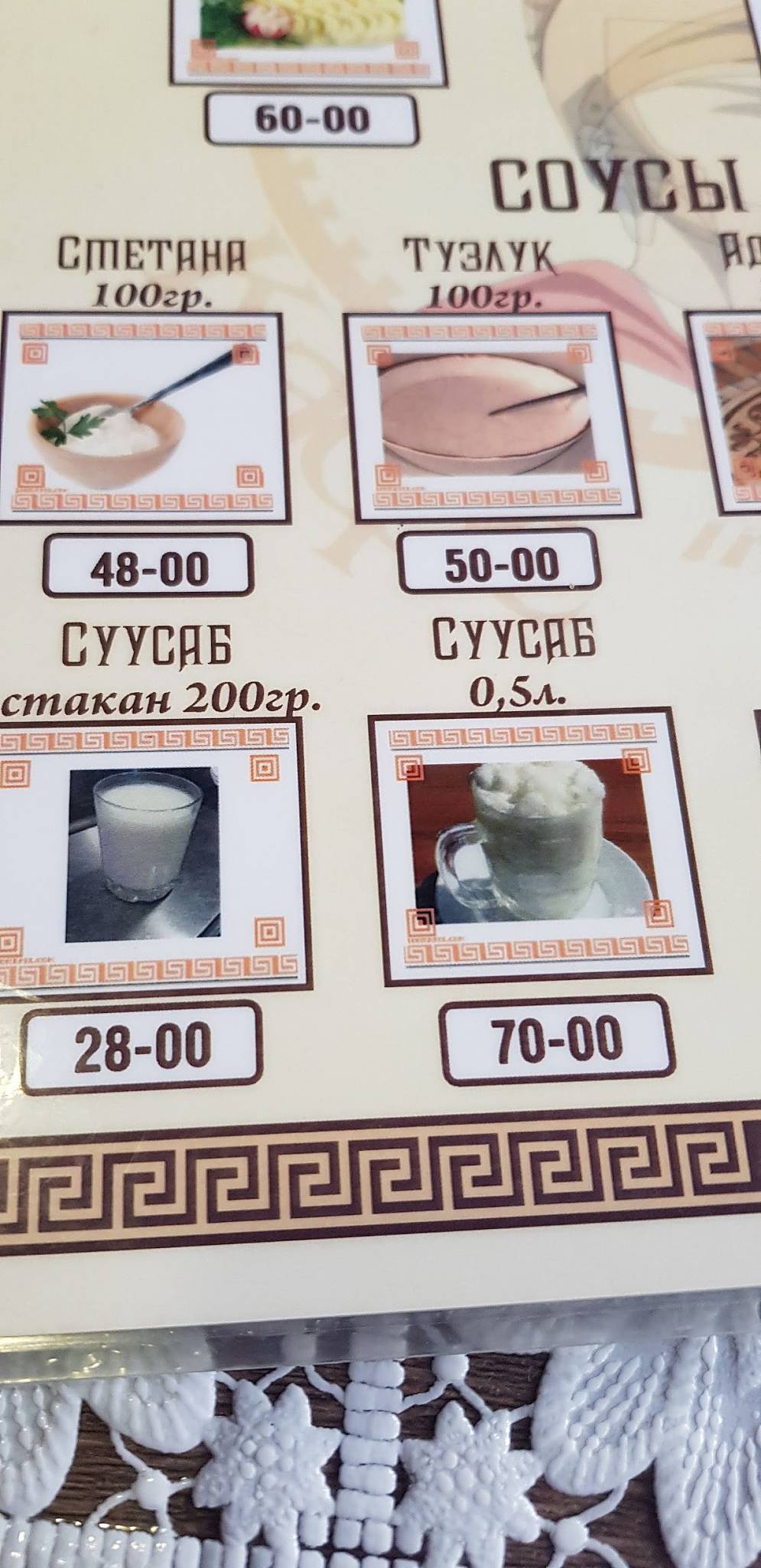 Цезарь меню