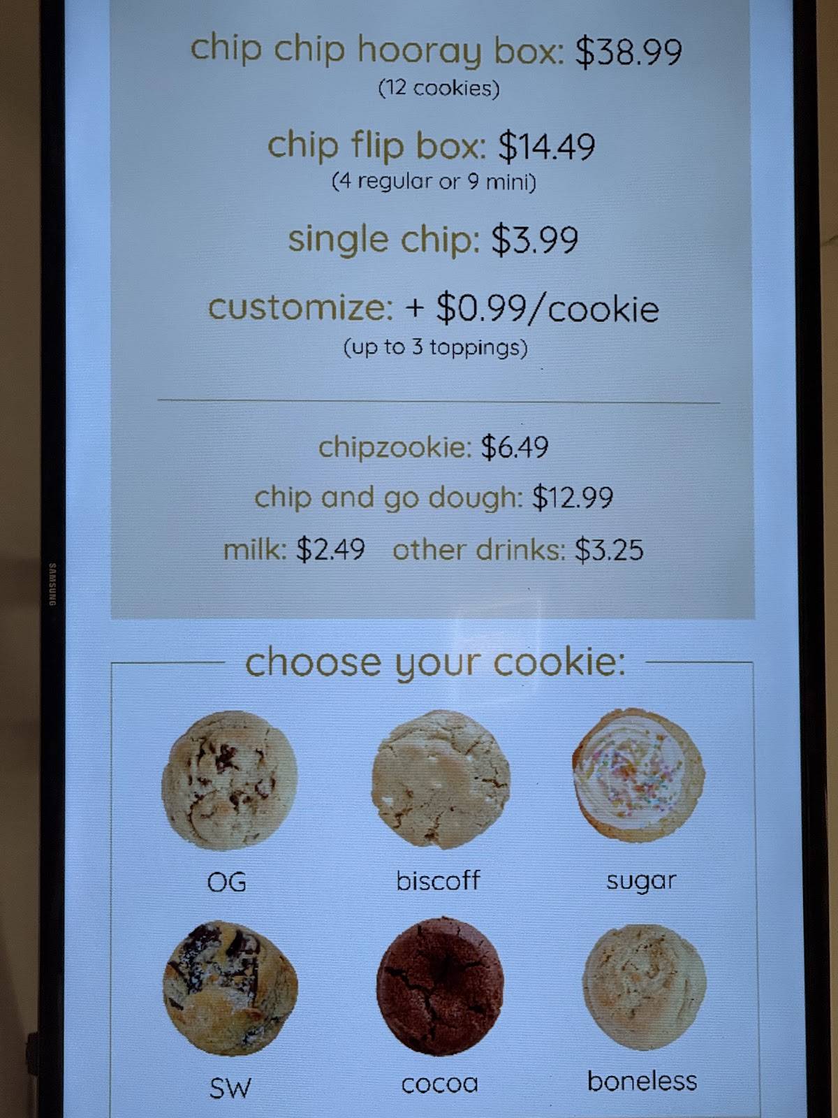 Chip Cookies меню