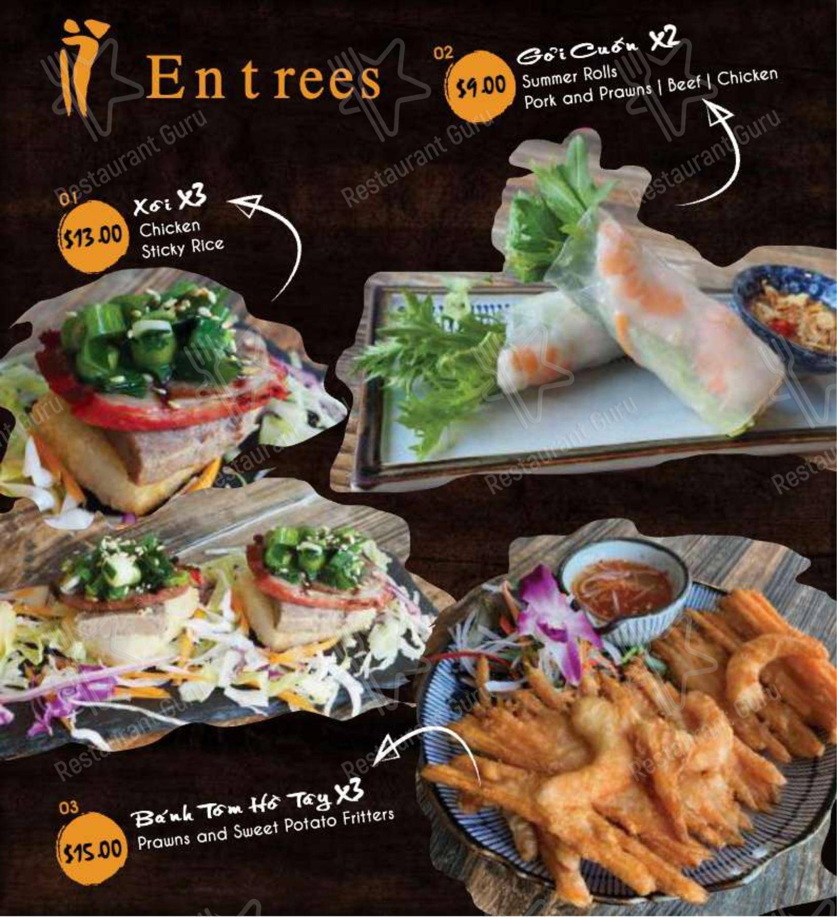 Меню напитков ресторана Chopsticks Viet Restaurant