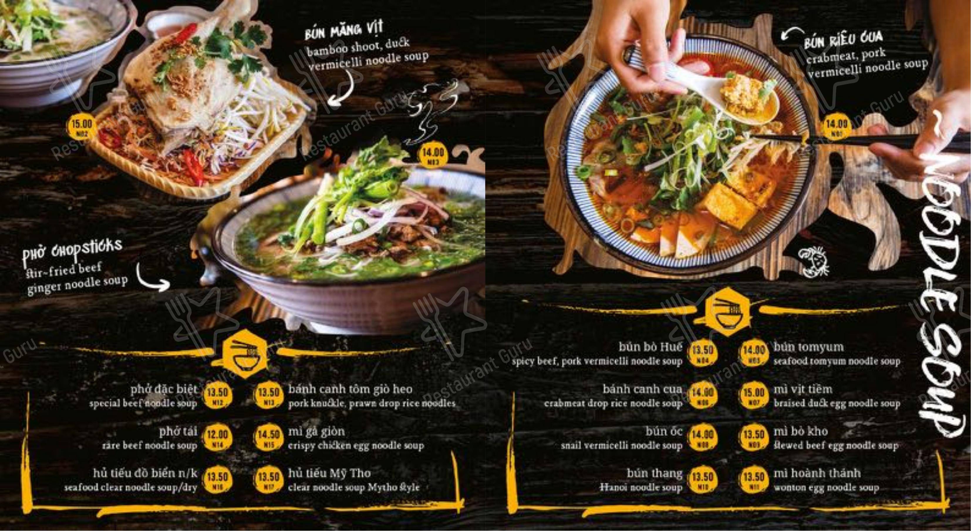 Меню ресторана Chopsticks Viet Restaurant - Меню