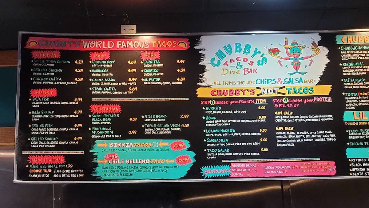 Chubby's Tacos Raleigh меню