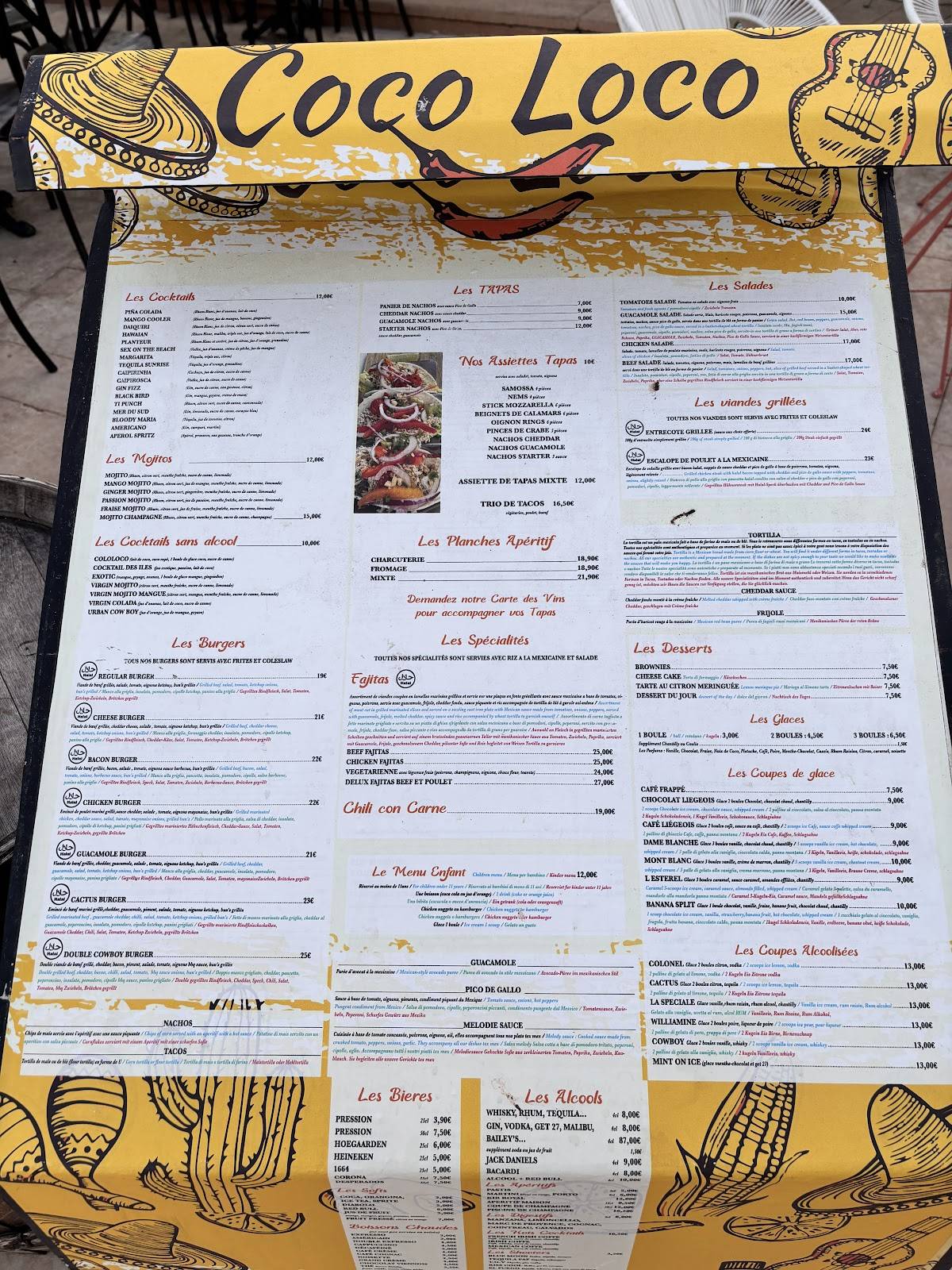 Coco Loco Restaurant меню