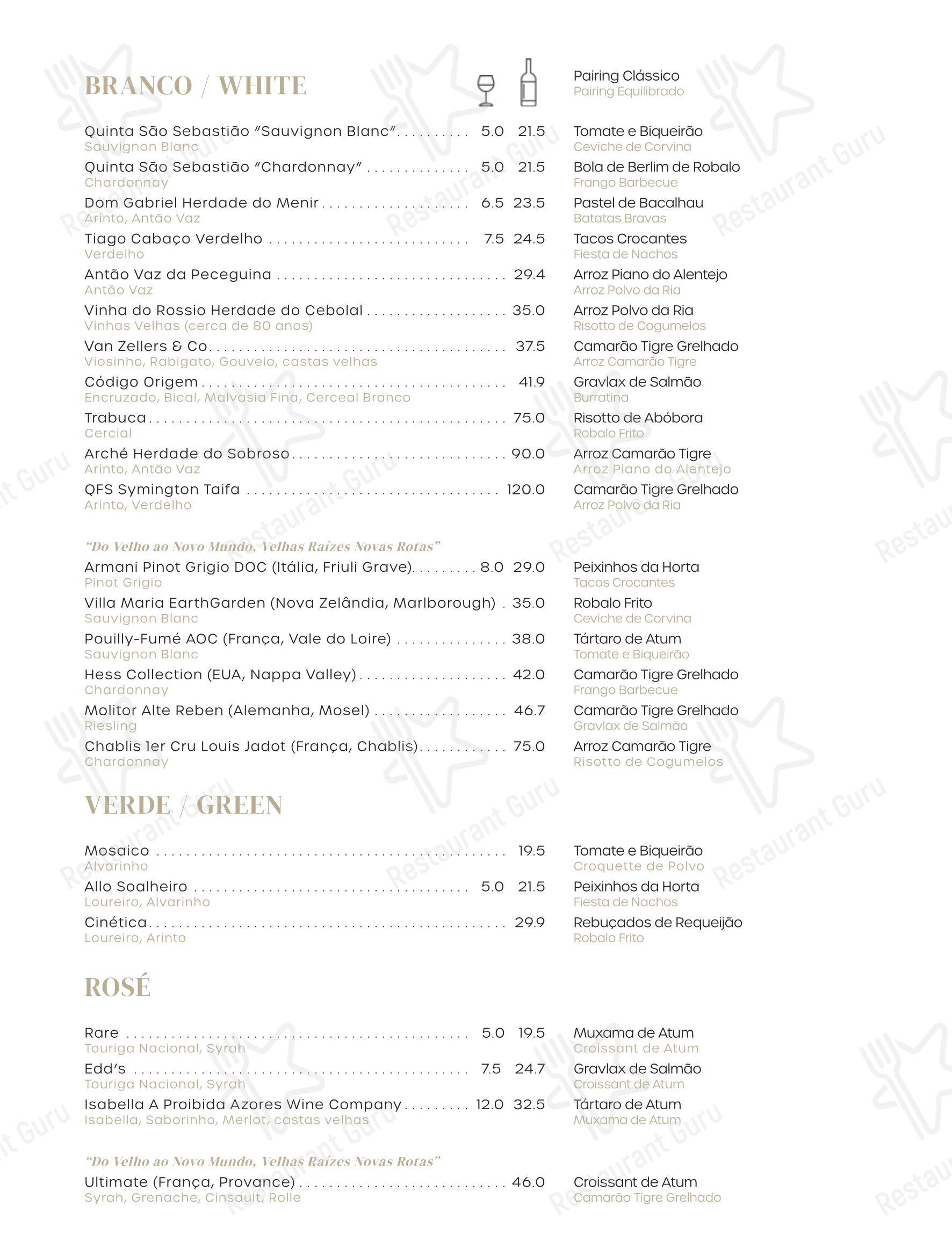 菜单 ресторана Columbus Culinary Bar