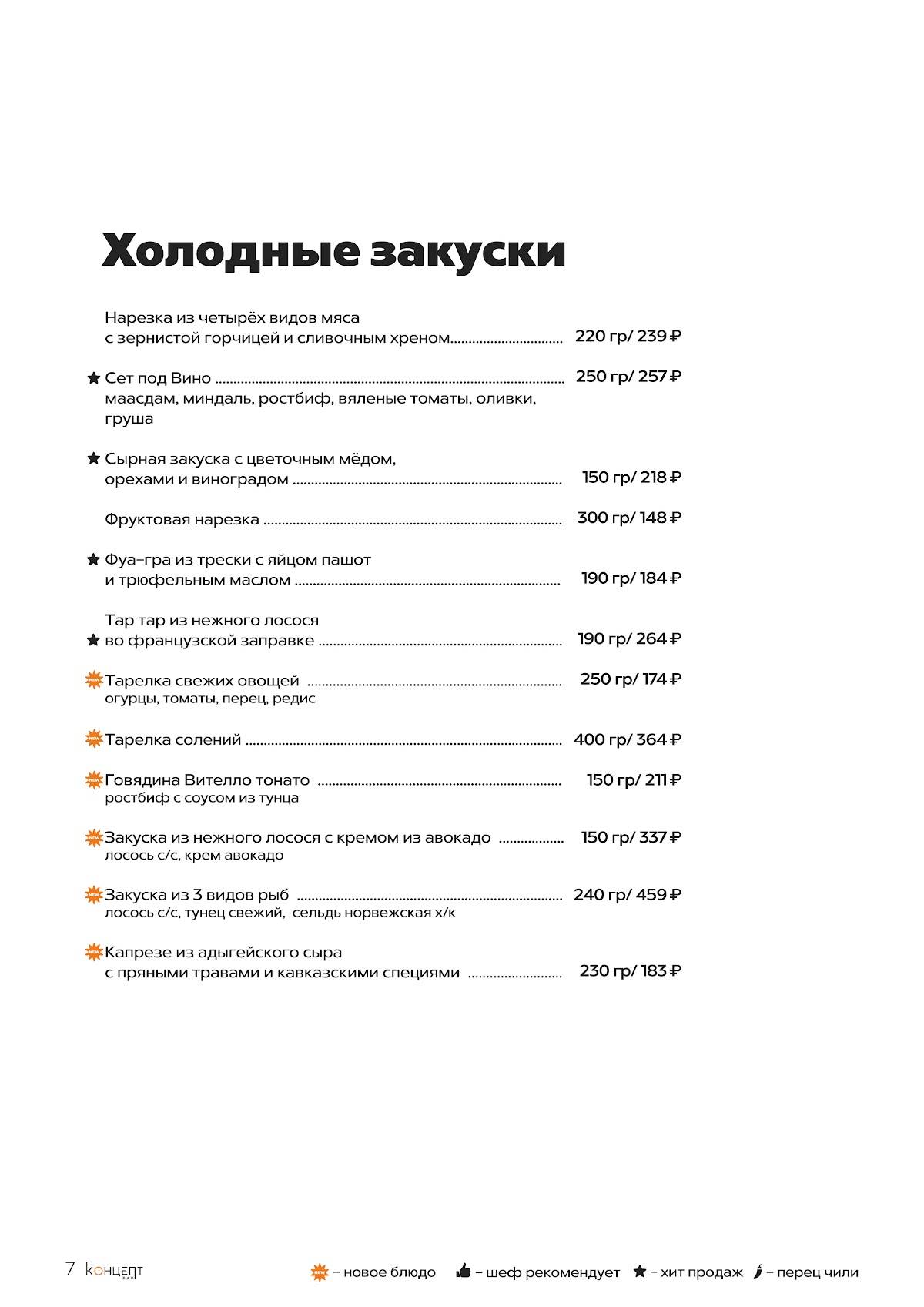 Концепт Ресто меню