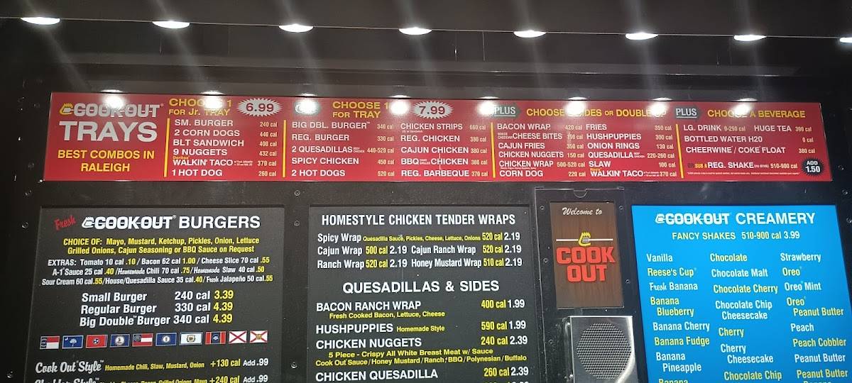 Cook Out меню