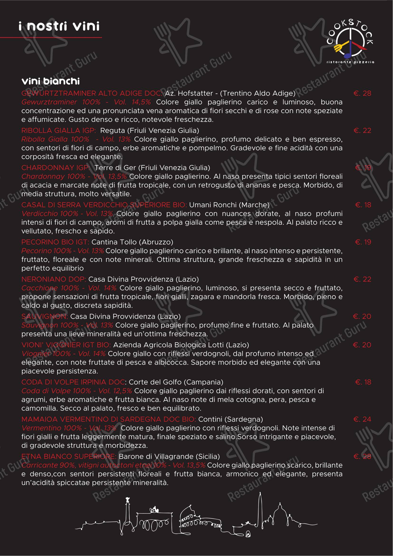 Коктейльная карта пиццерии Cookstock