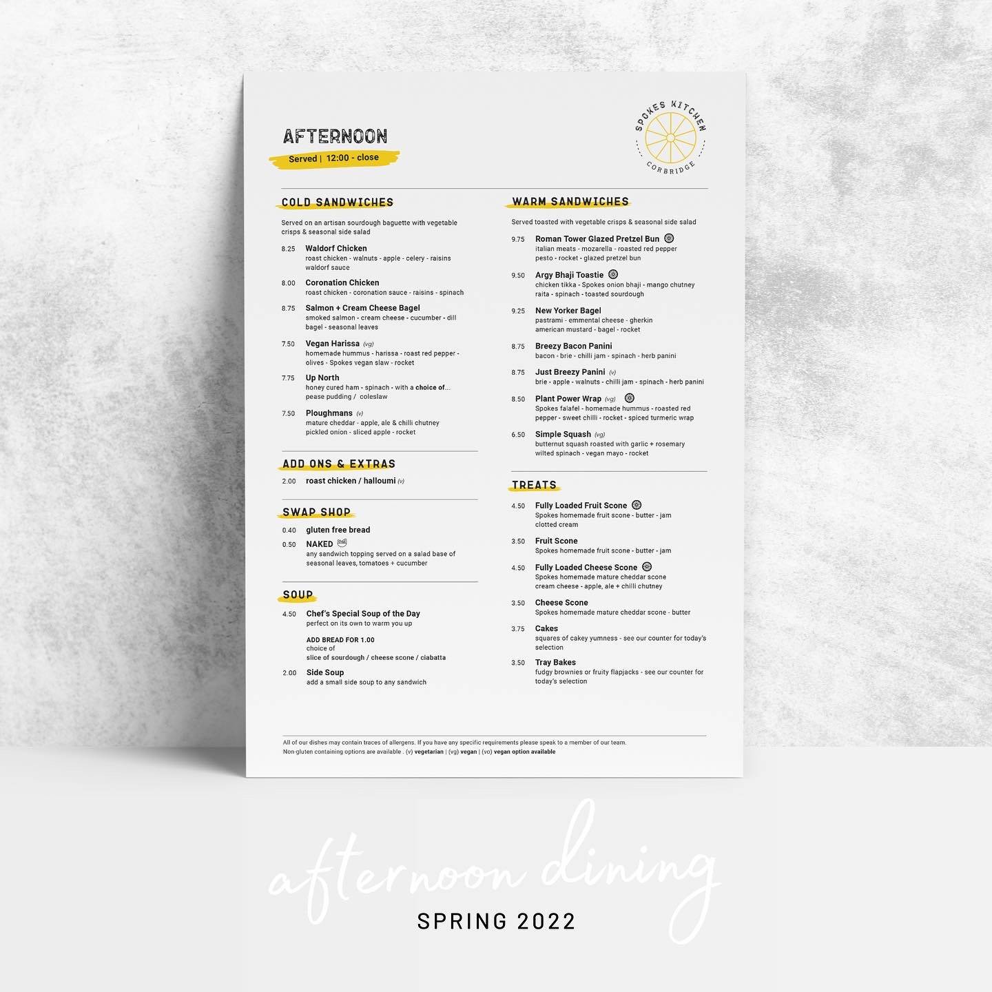 Spokes Kitchen меню
