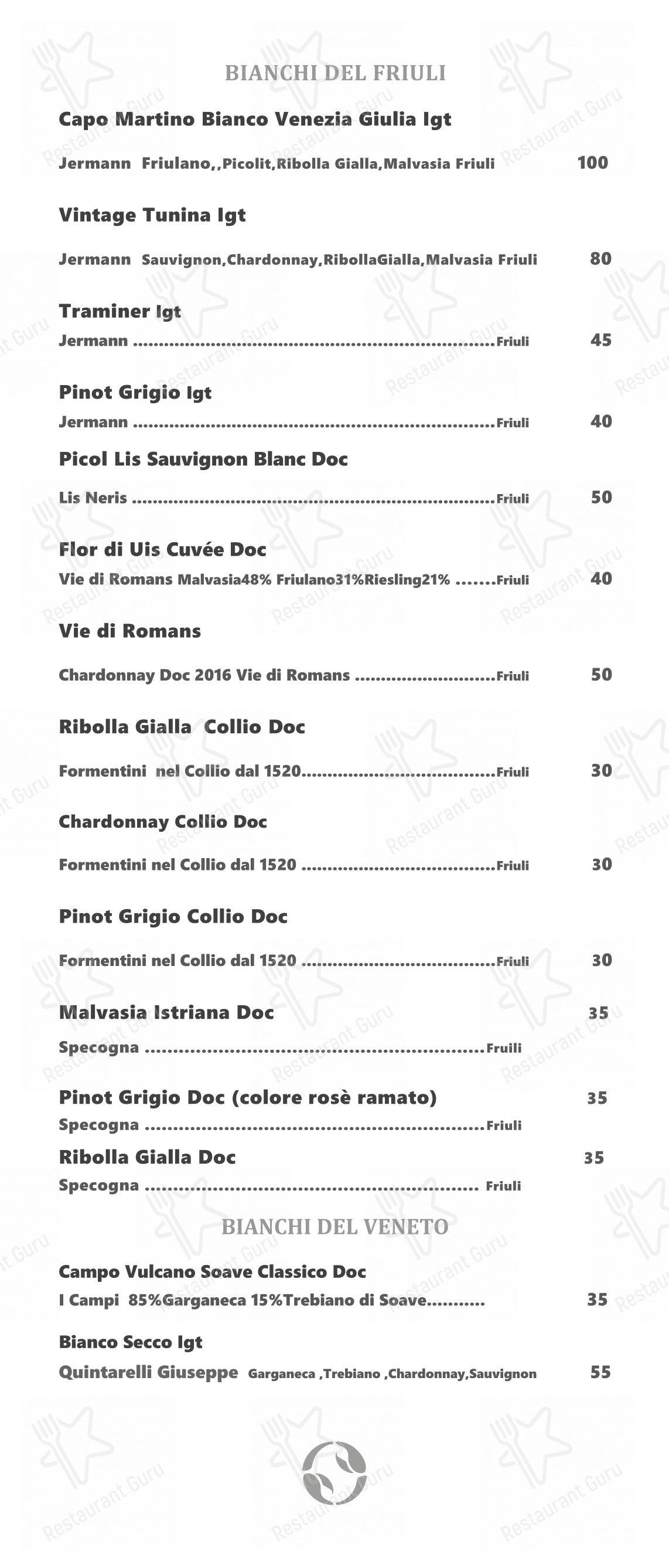 Меню ресторана Ristorante Crab в Риме
