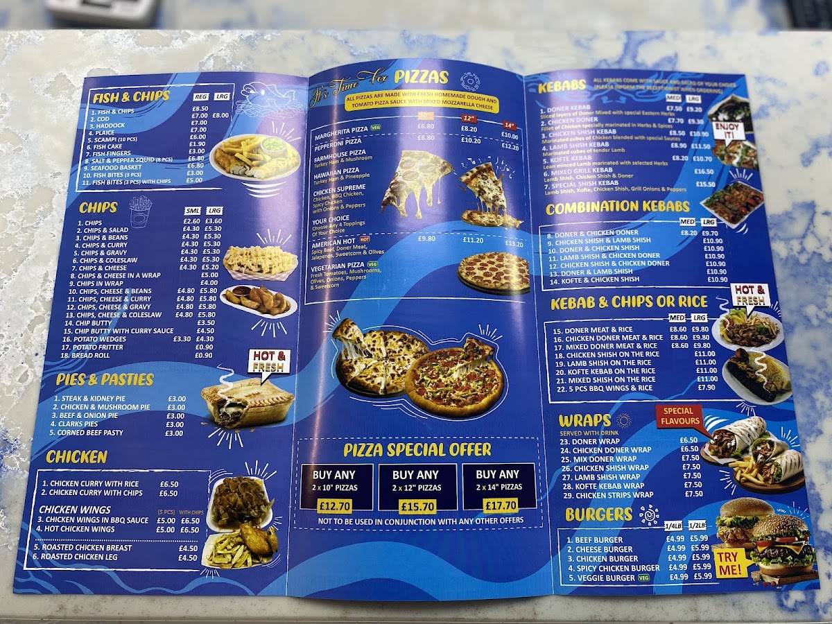 Crispy fish and chips меню