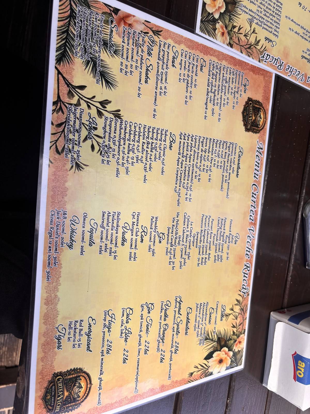 Curtea Veche de Rucăr меню