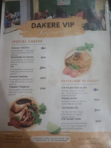 DAKERE VIP меню