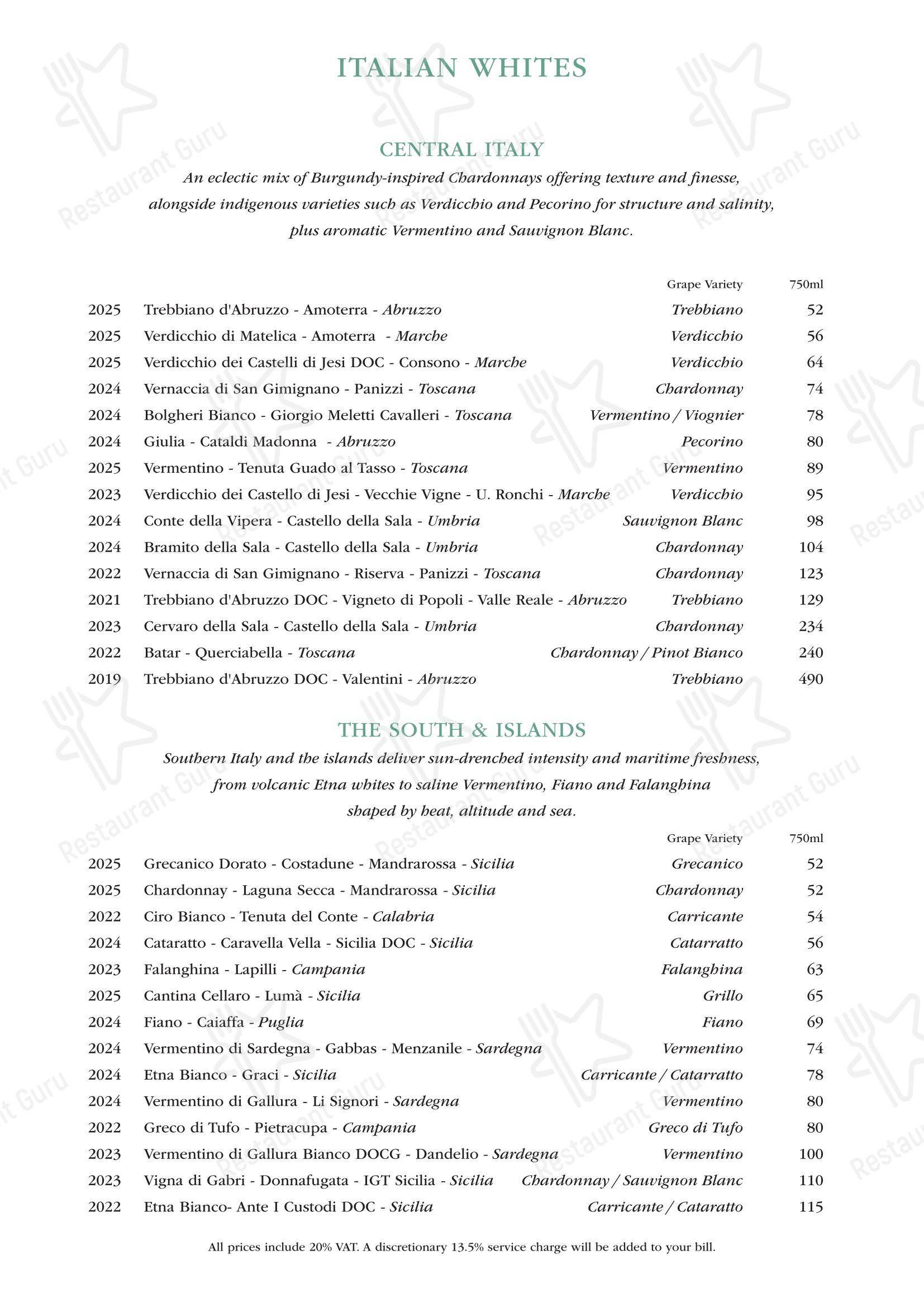Daphne's в Лондоне - Takeaway Menu