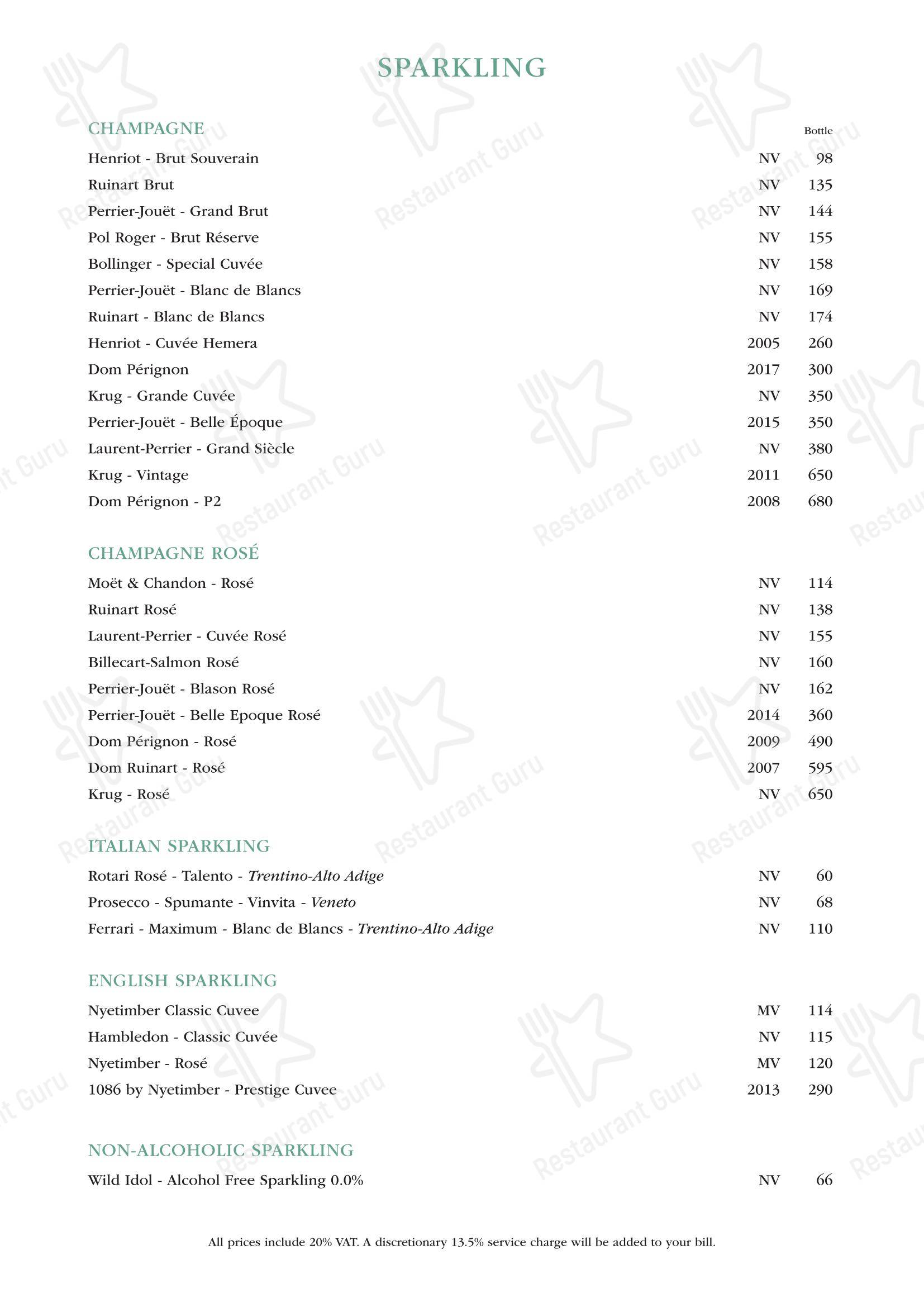 Takeaway Menu ресторана Daphne's