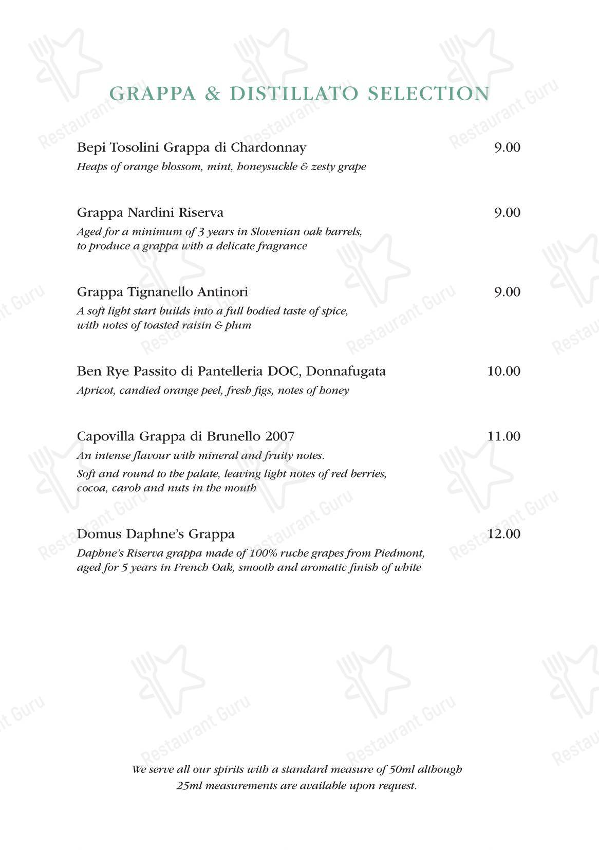 Catering Menu ресторана Daphne's