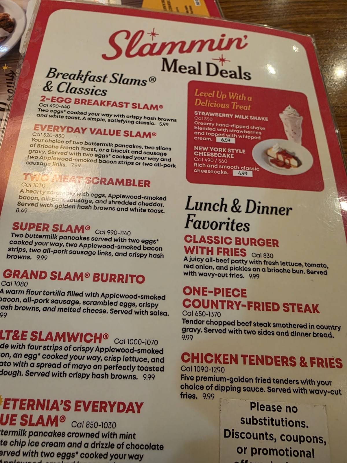 Denny's Restaurant меню
