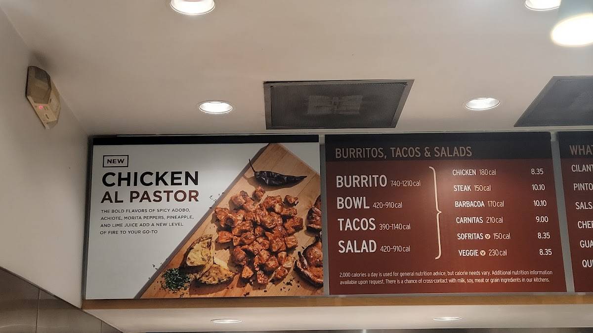 Chipotle Mexican Grill меню