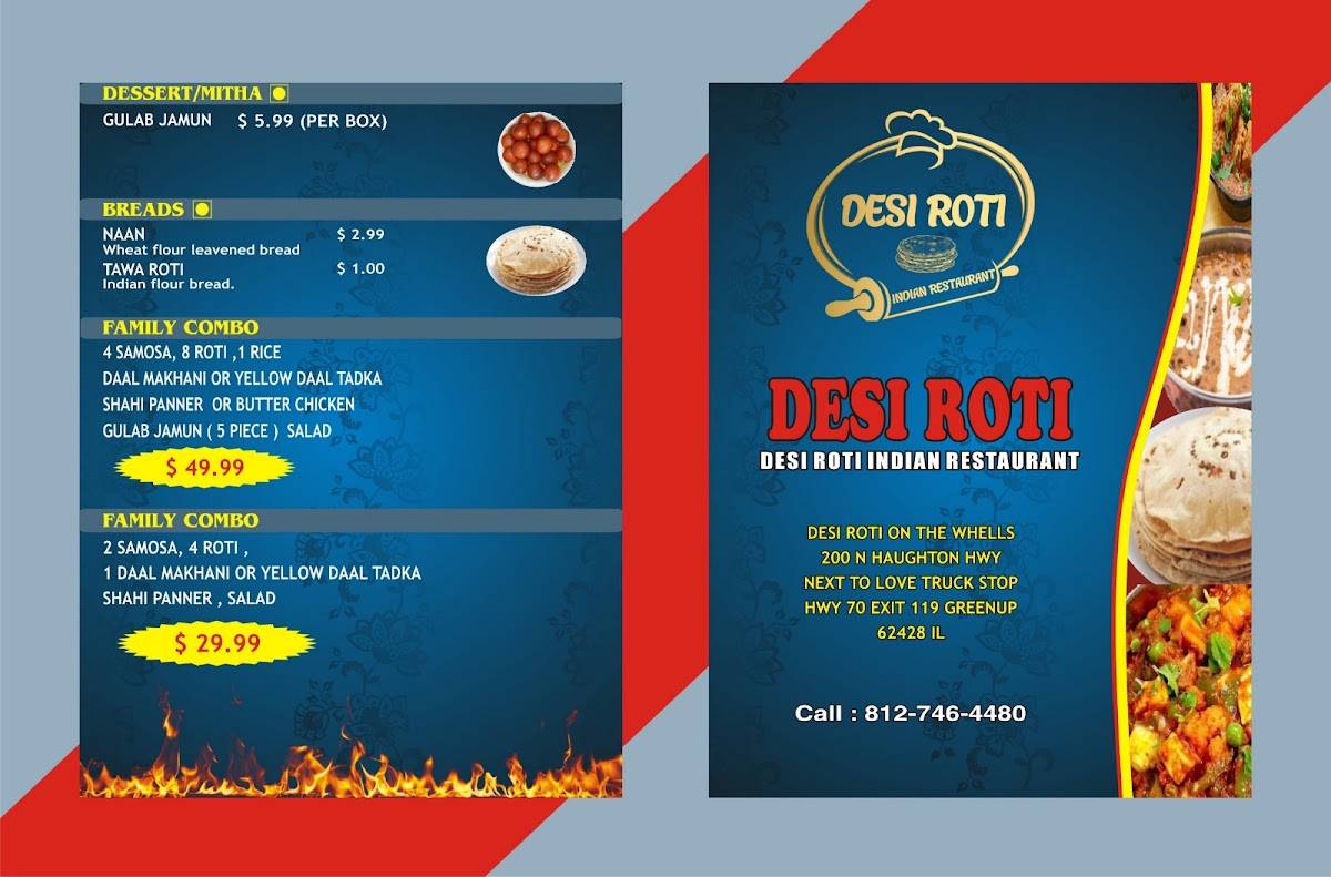 Desi Roti on the wheels меню