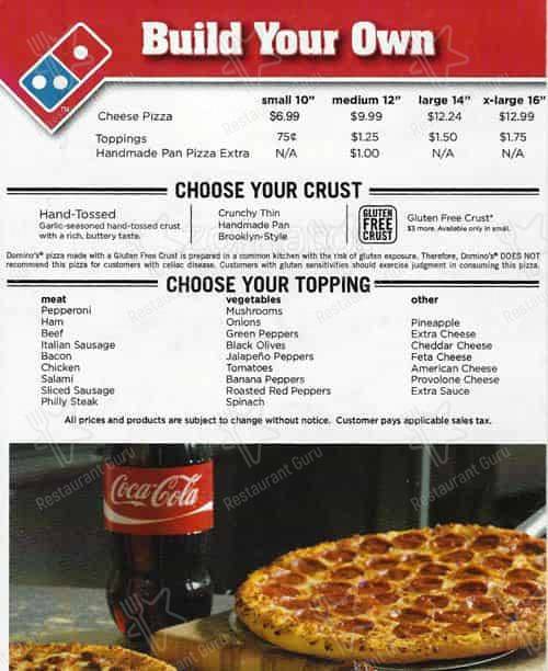 Domino's меню