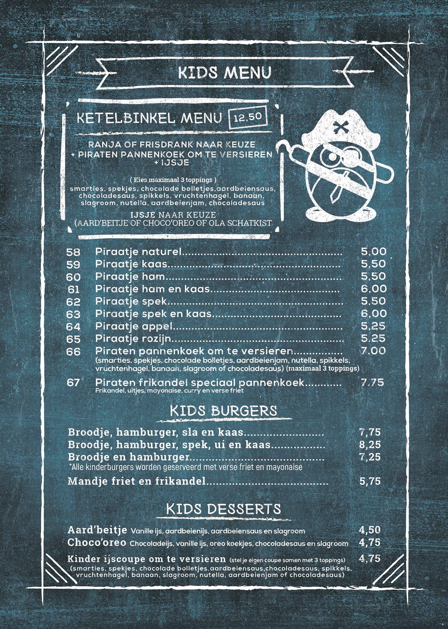 Pannenkoekschip меню