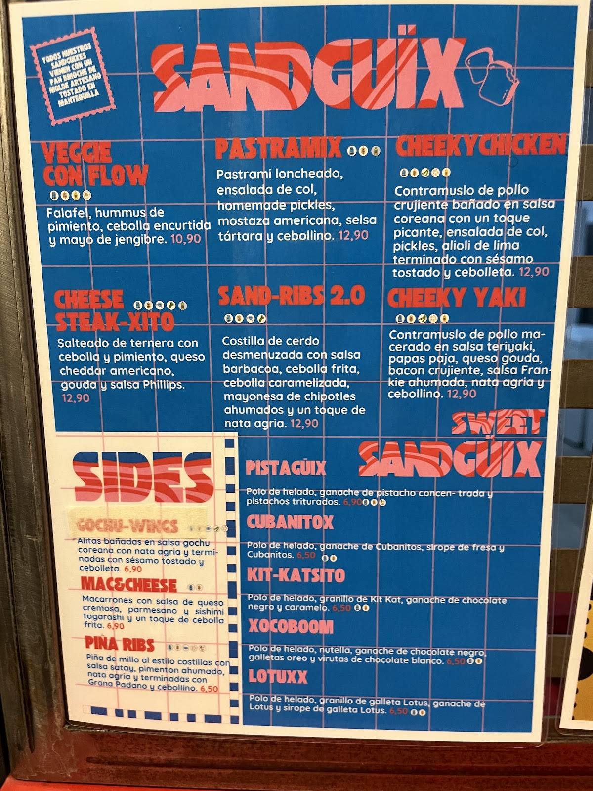 ESTA RICO x SANDGUIX TELDE меню