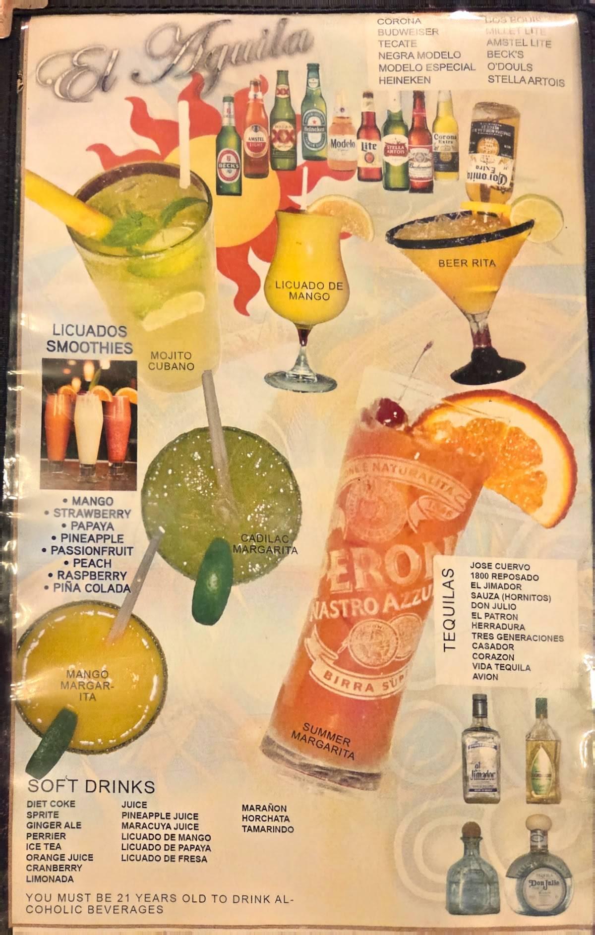El Aguila Restaurant меню