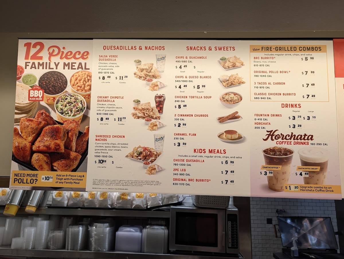 El Pollo Loco меню