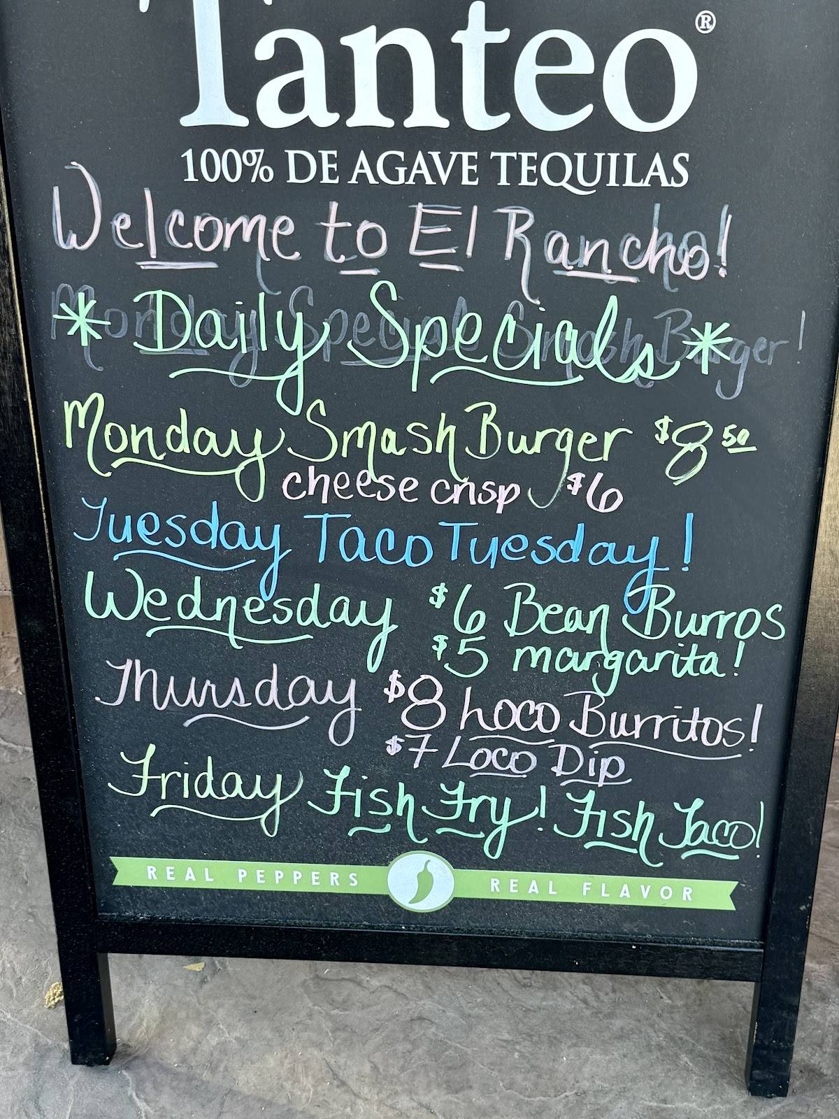 El Rancho меню