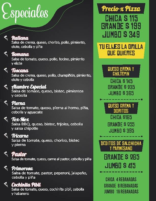 El Rincon Italiano меню