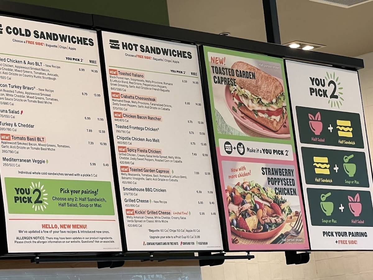 Panera Bread меню