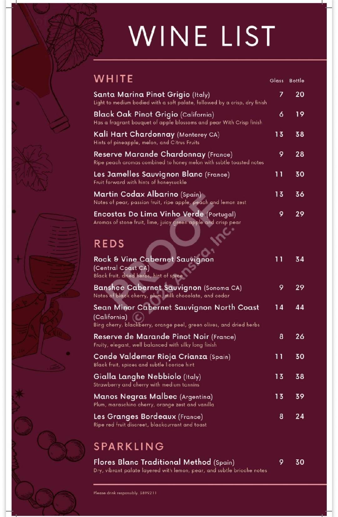 Enoteca меню