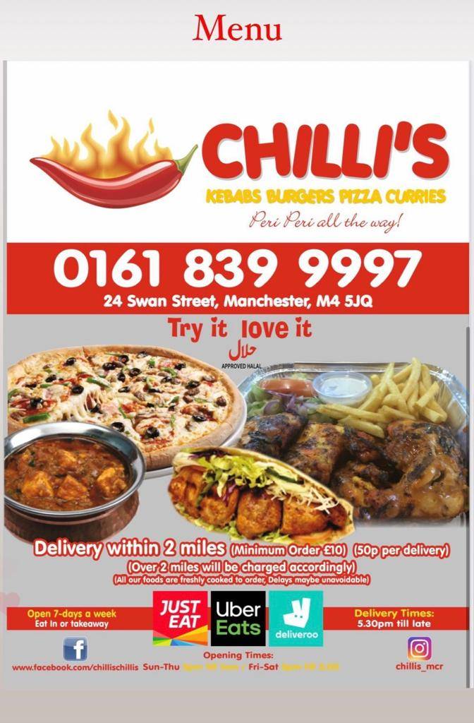 Chilli's меню