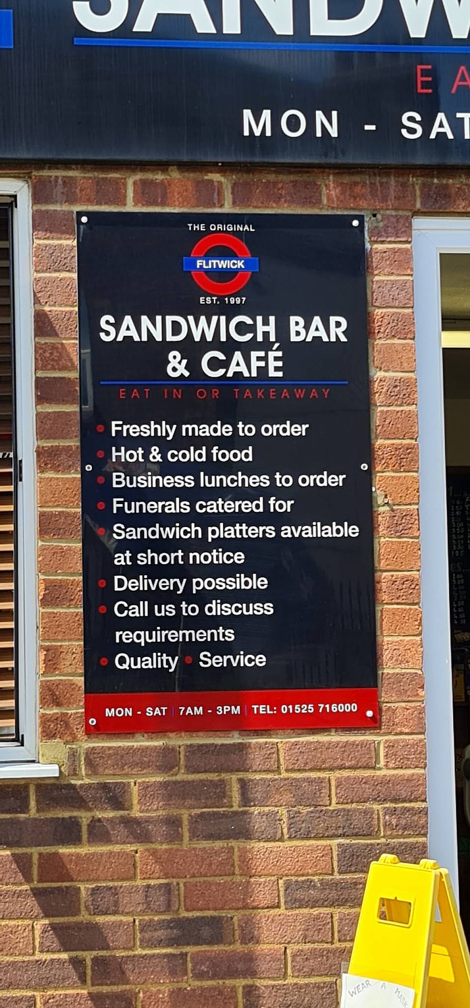 Flitwick Sandwich Bar меню