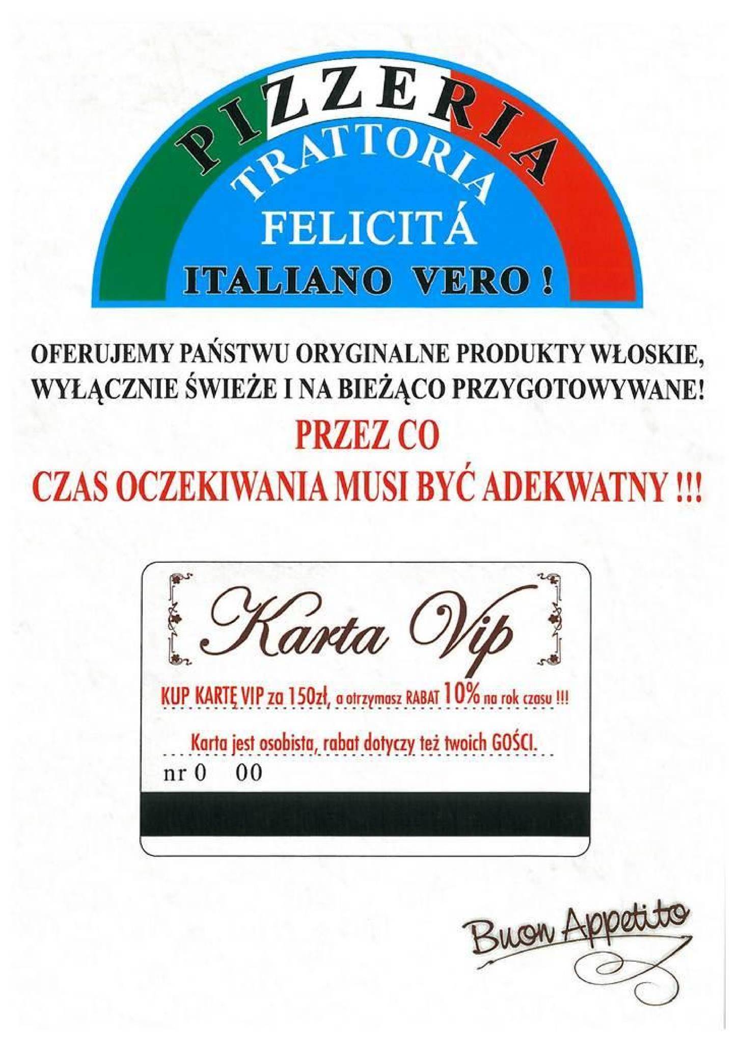 Felicita меню