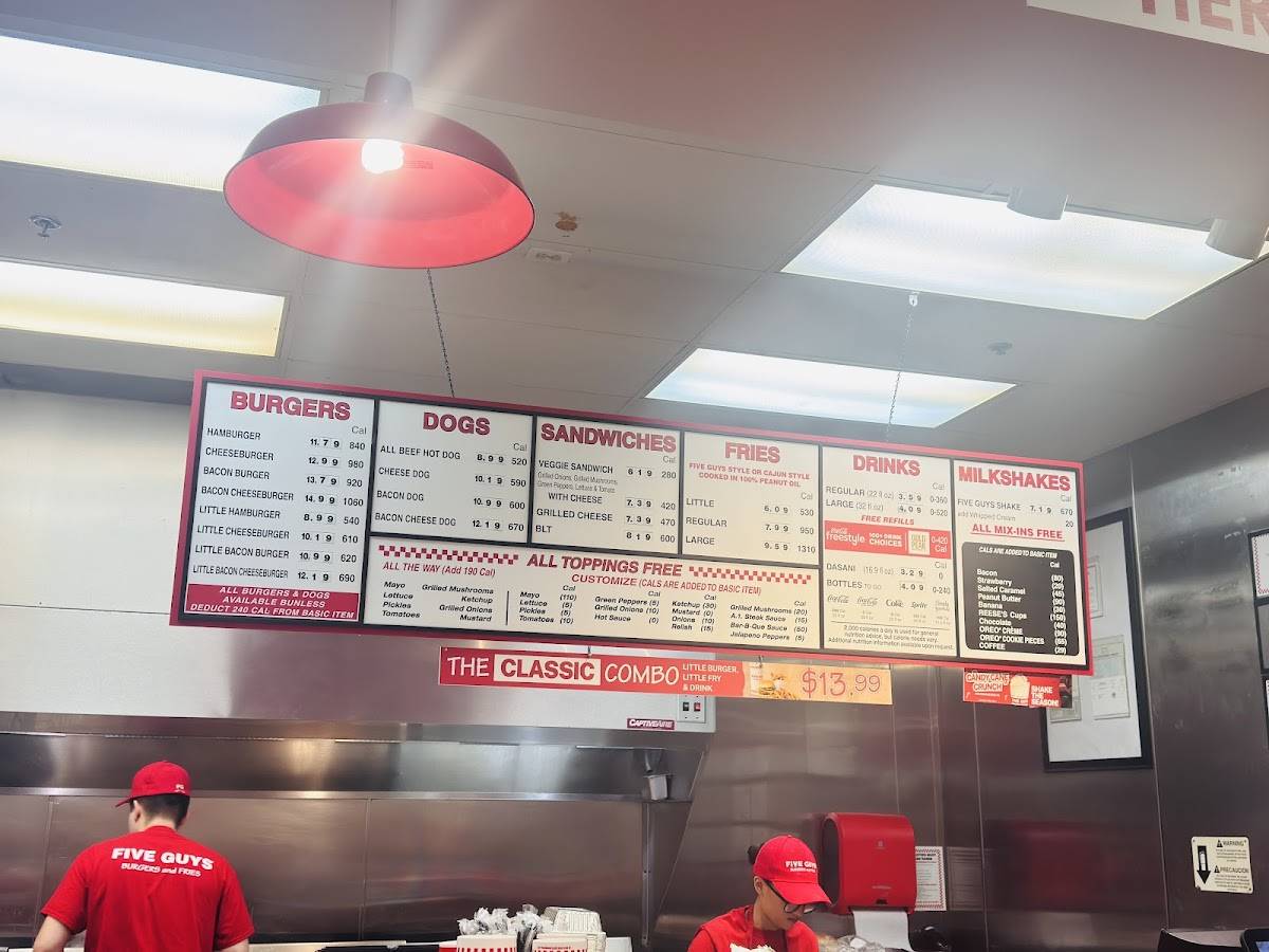 Five Guys меню