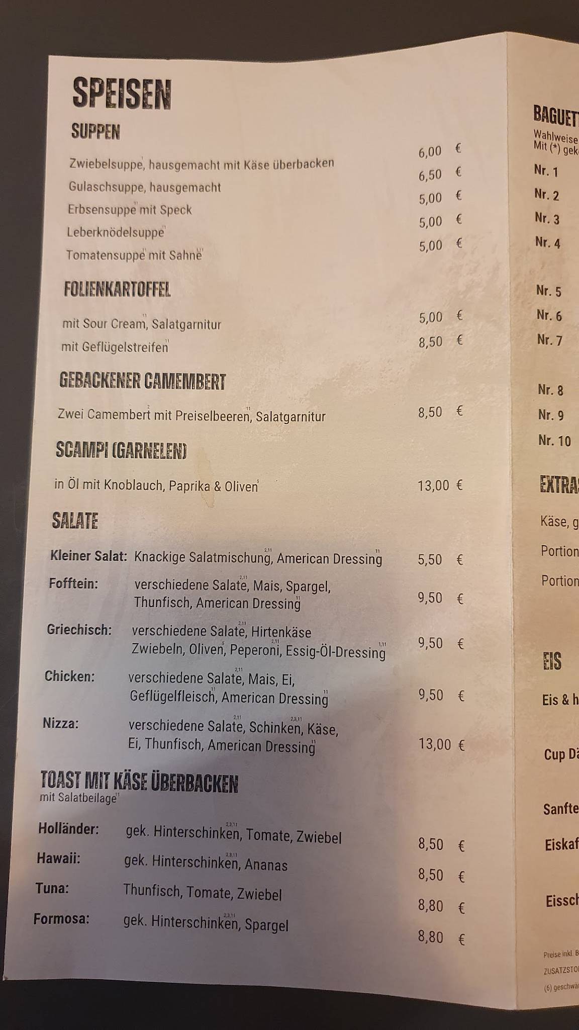 Fofftein Bistro & Bierbar меню