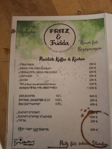 Fritz und Fridda меню