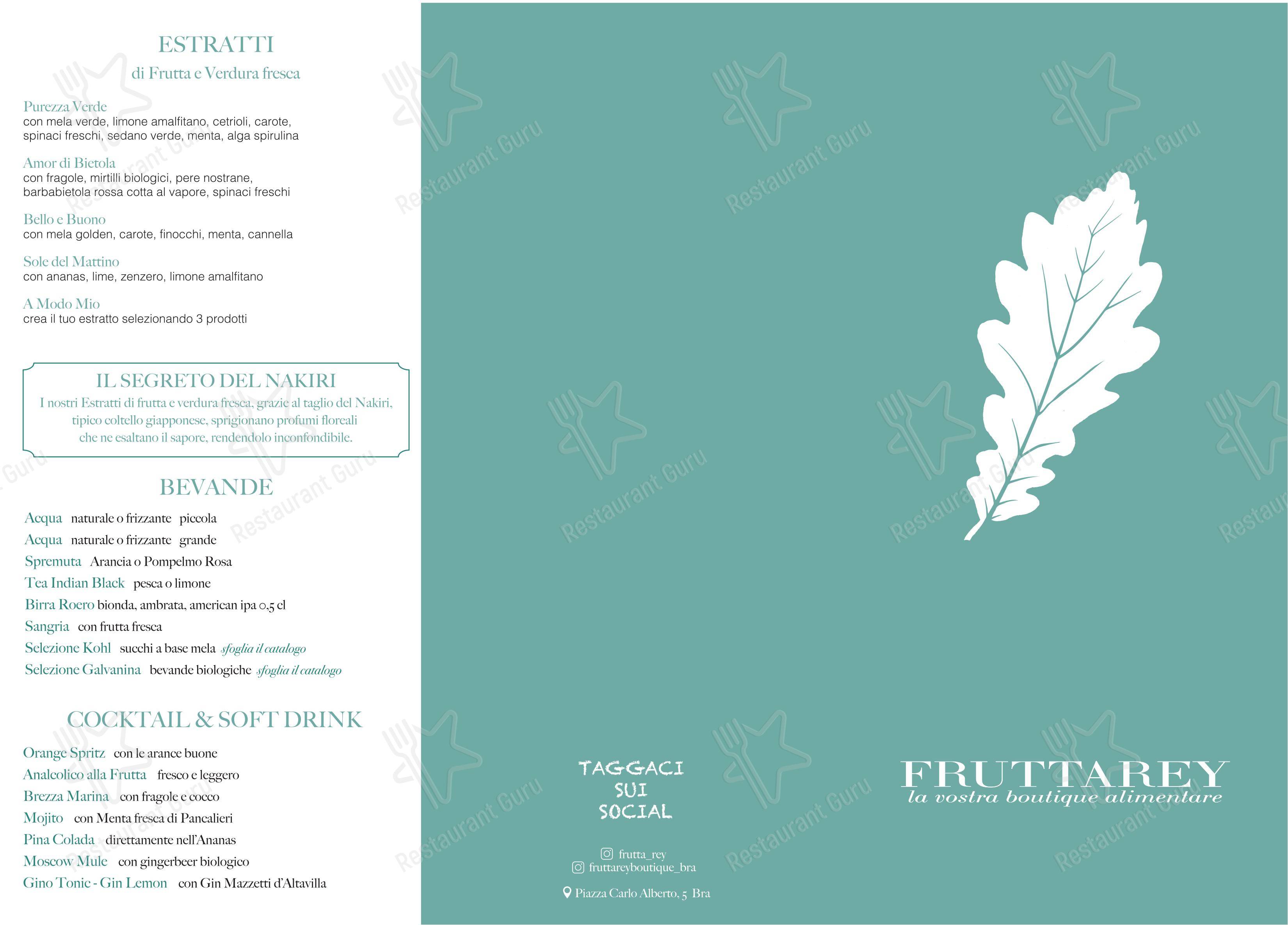 Frutta Rey Boutique & Bistrot в Бра - Меню напитков