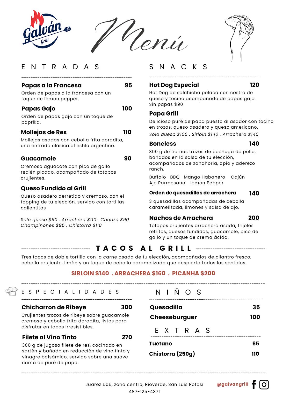 Galván Grill меню