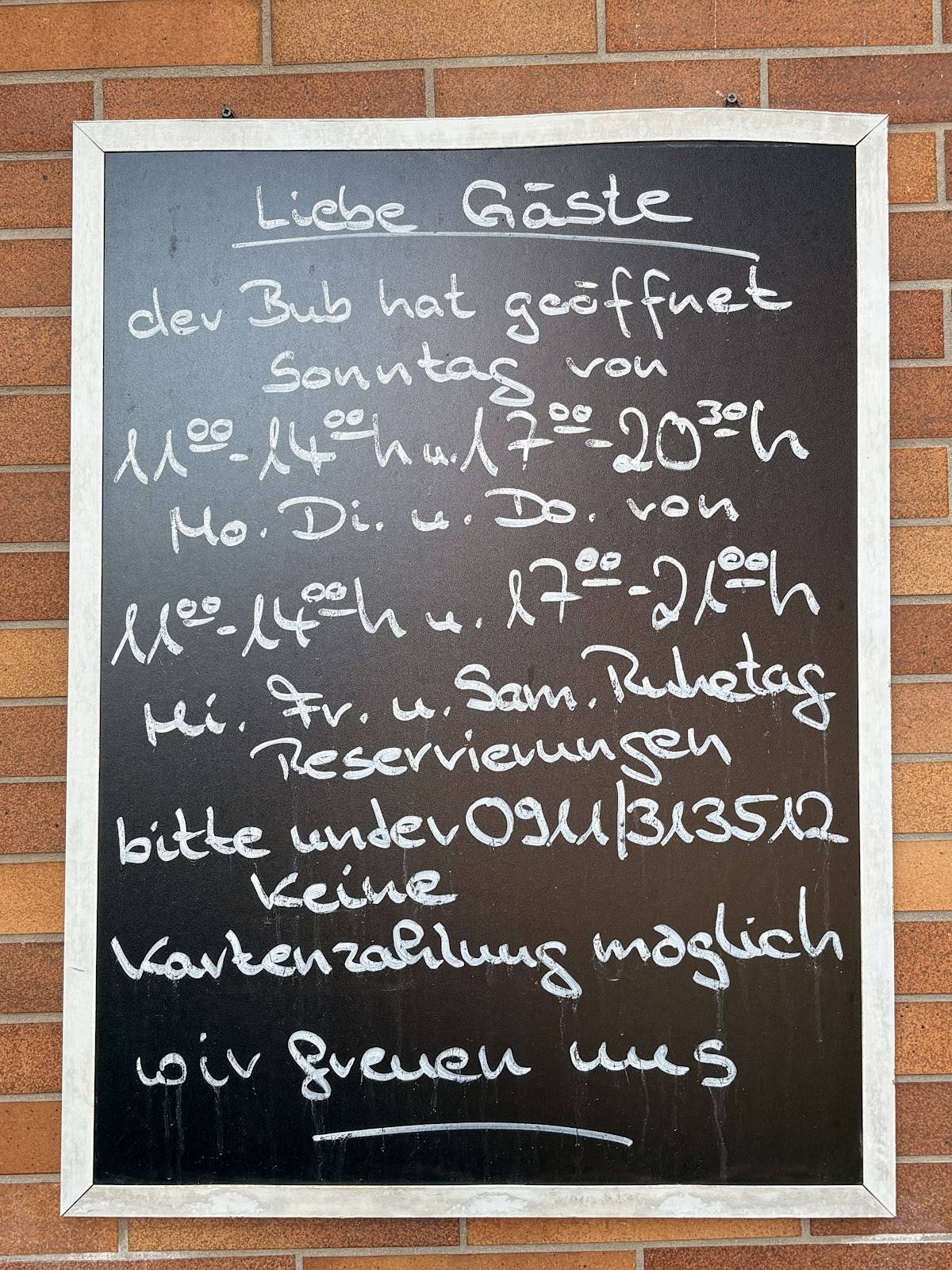 Gasthaus Bub меню