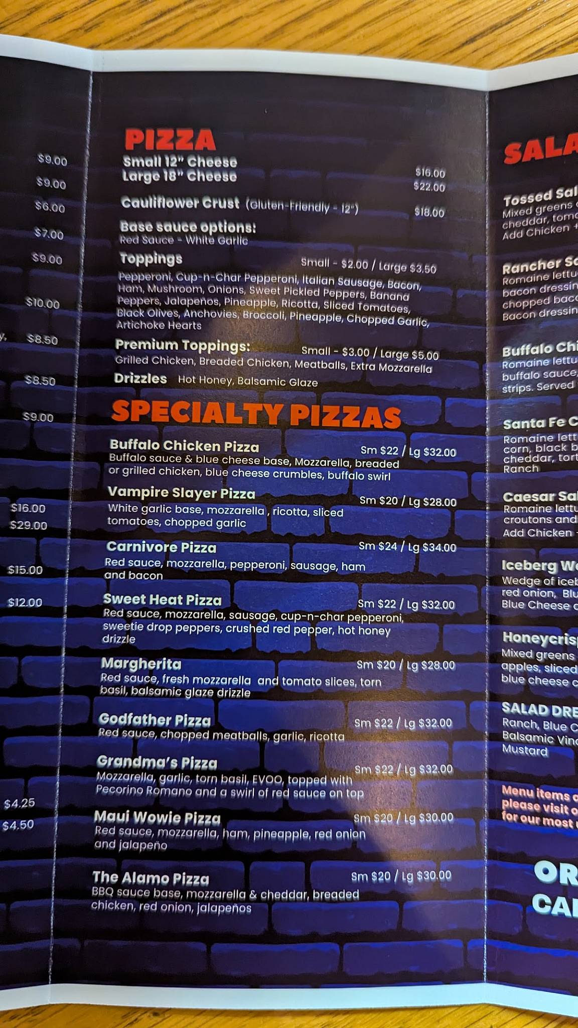 Georgio's Pizza меню