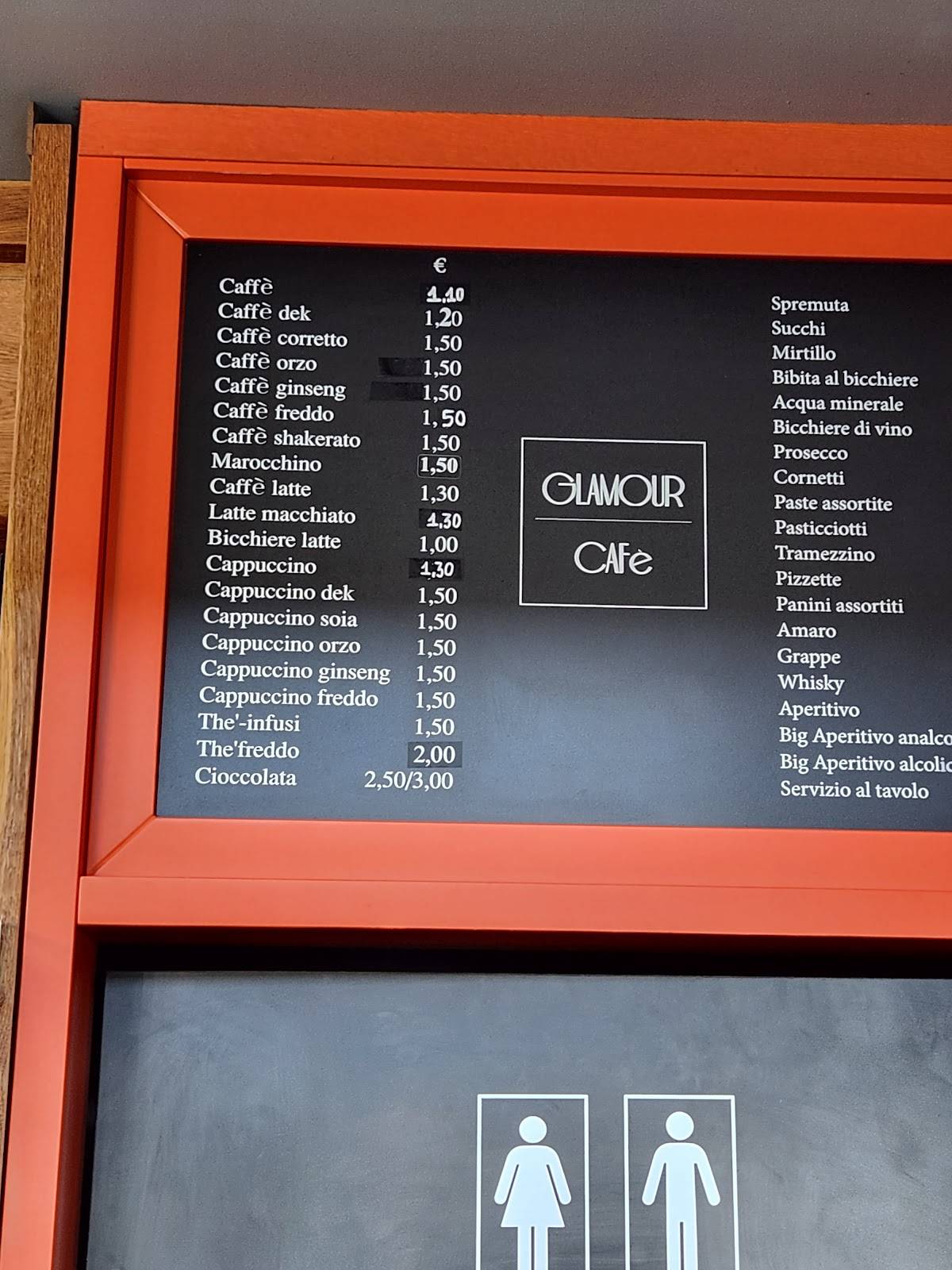Glamour Cafè меню