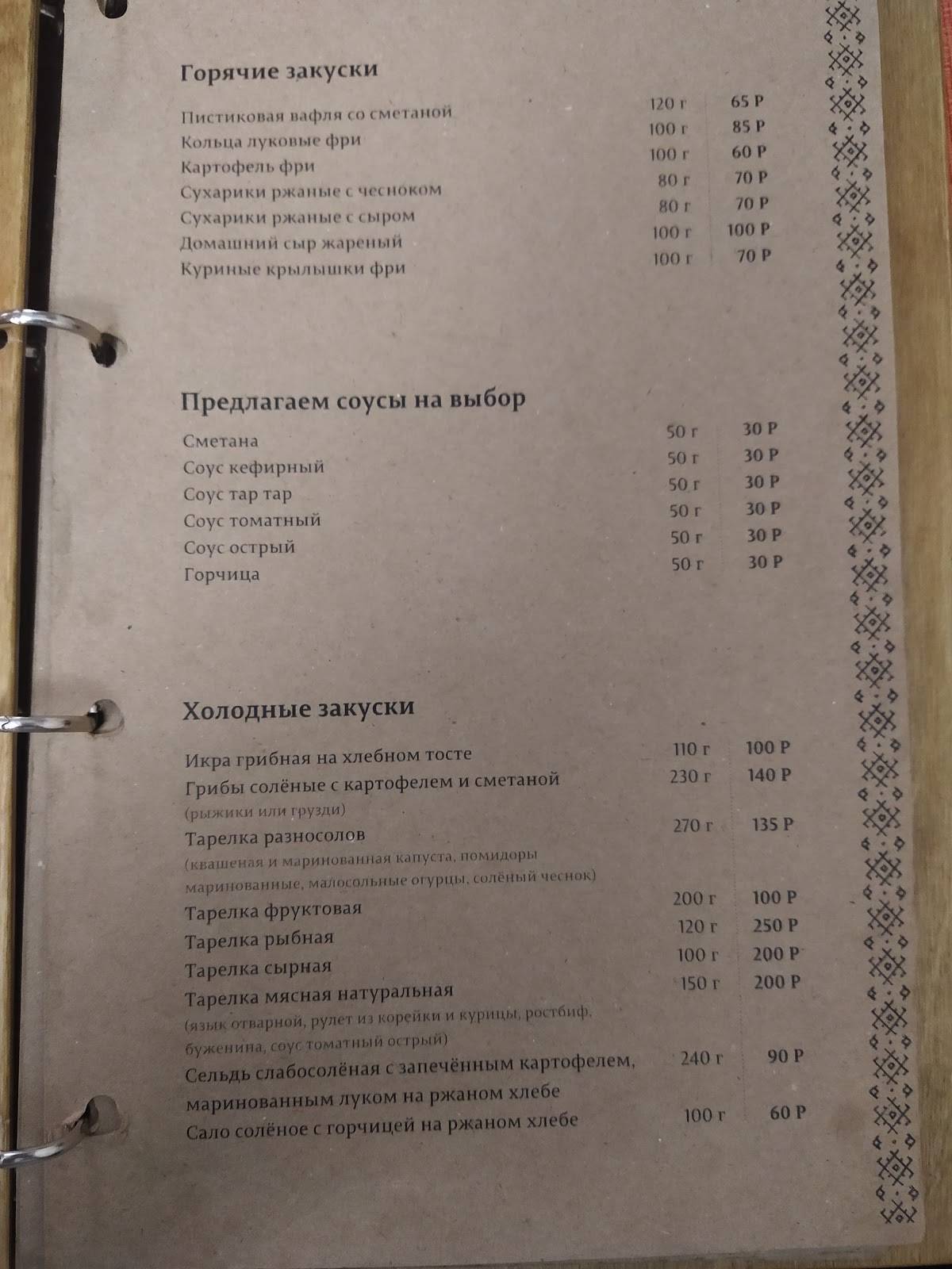 Глюкоза меню
