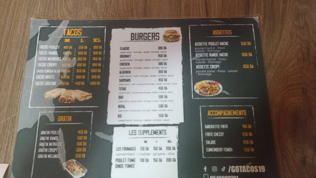 Go Tacos меню