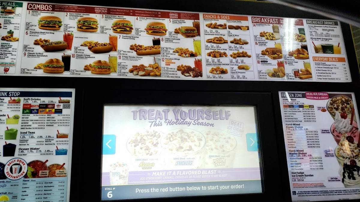 Sonic Drive-In меню
