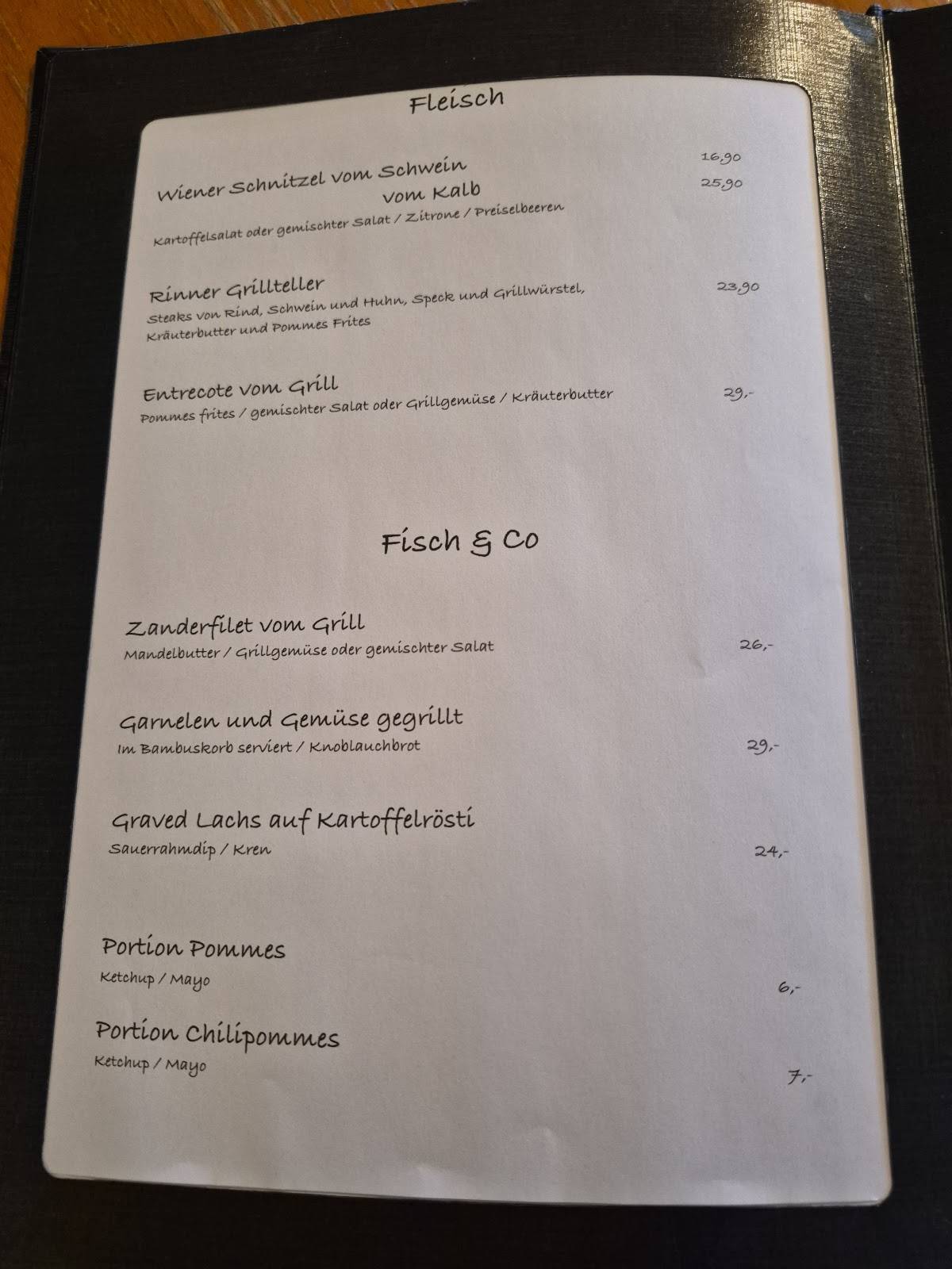 Golfrestaurant Rinn меню