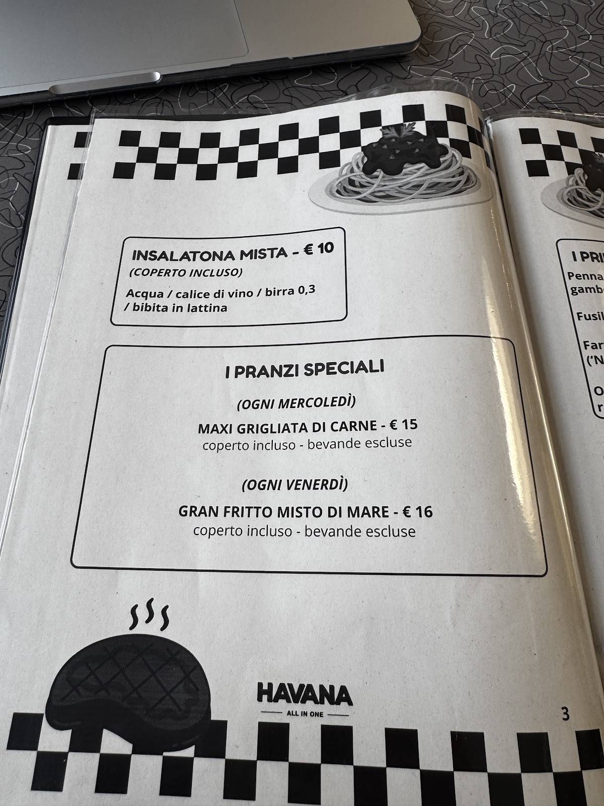 HAVANA Rivoli меню
