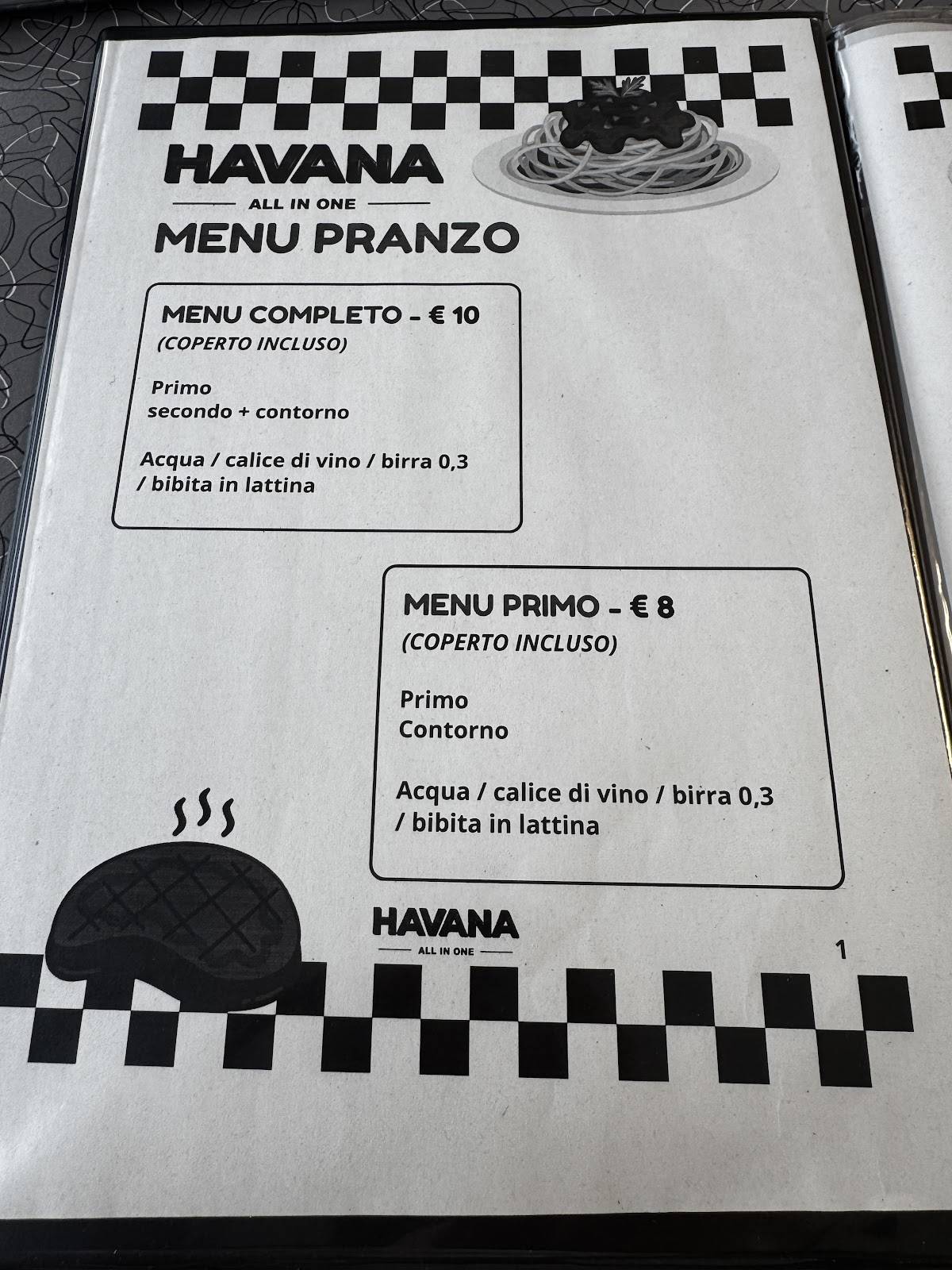 HAVANA Rivoli меню