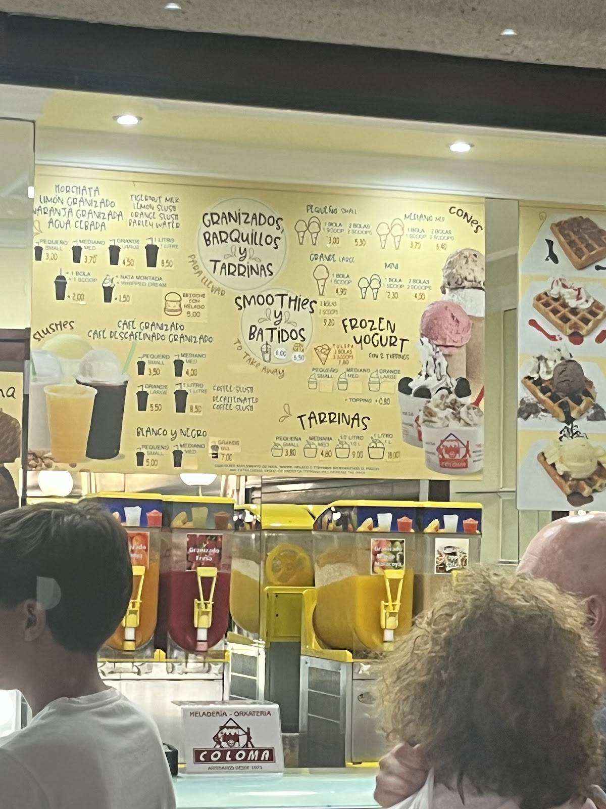 HELADOS Coloma. меню
